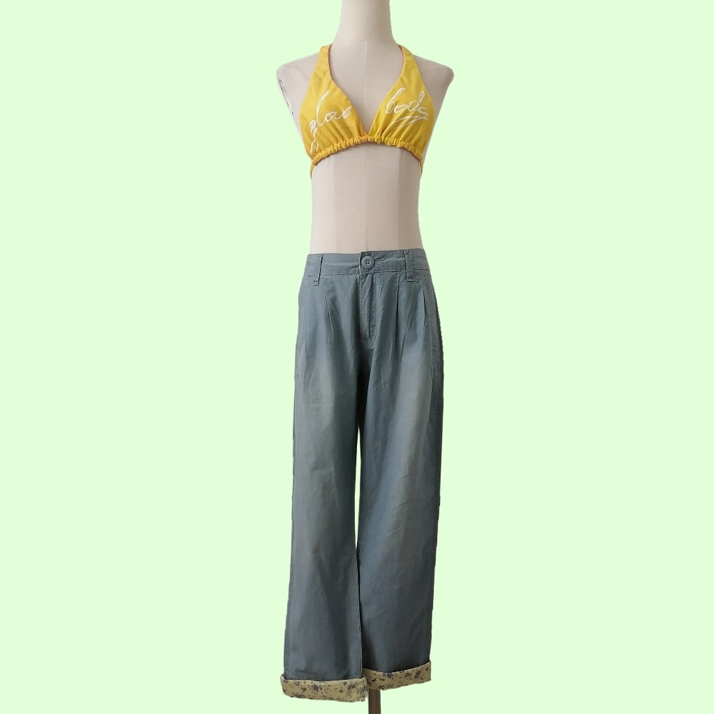 sz:L, SAMUEL & KEVIN light blue mid-rise cuffed jeans